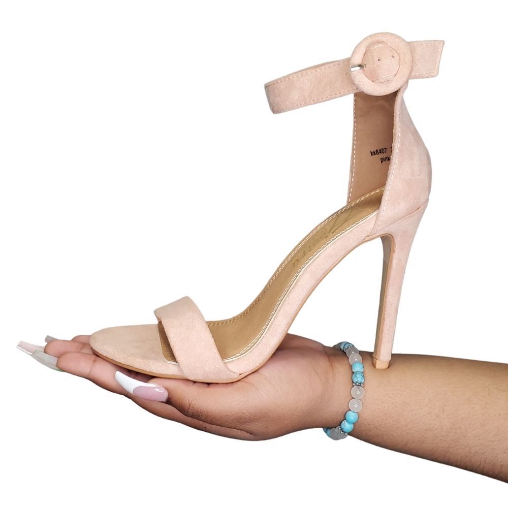 Baby Pink Sued High Heels